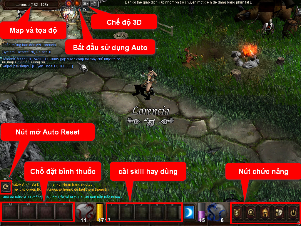 Chức năng chính của Game MU Uy Long Chức năng chính của Game MU Uy Long