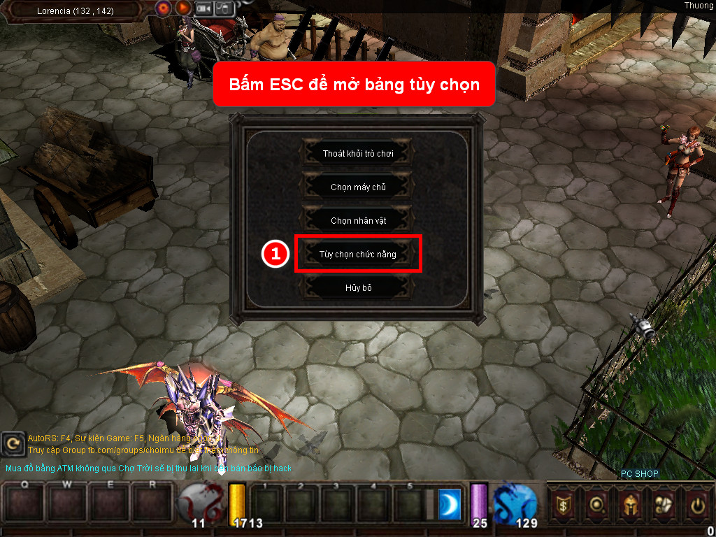 Chức năng chính của Game MU Uy Long Chức năng chính của Game MU Uy Long